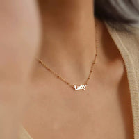 Gold Letter Pendant Necklace in Sterling Silver