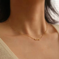 Gold Letter Pendant Necklace in Sterling Silver