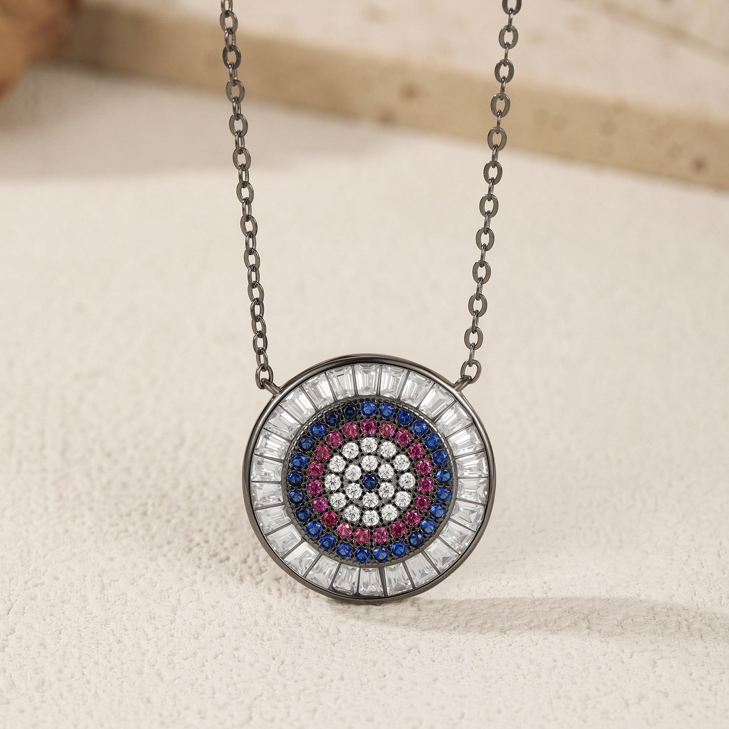 Sterling Silver Circular Pendant Necklace