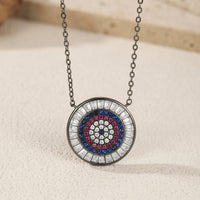 Sterling Silver Circular Pendant Necklace