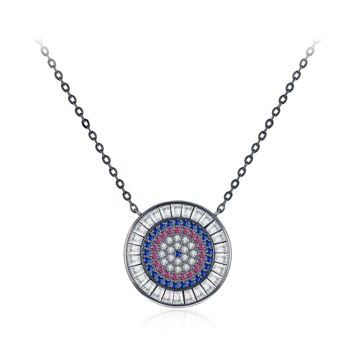 Sterling Silver Circular Pendant Necklace