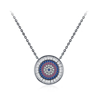 Sterling Silver Circular Pendant Necklace