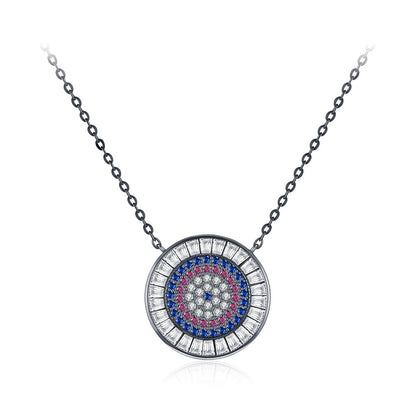 Sterling Silver Circular Pendant Necklace