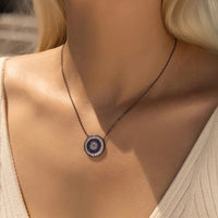 Sterling Silver Circular Pendant Necklace