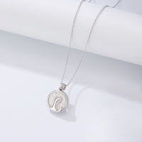 Sterling Silver Natural Shell Virgin Mary Praying Pendant Necklace