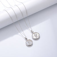 Sterling Silver Natural Shell Virgin Mary Praying Pendant Necklace