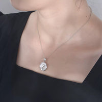 Sterling Silver Natural Shell Virgin Mary Praying Pendant Necklace