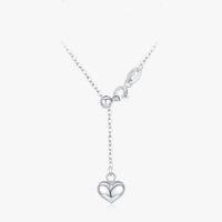 Sterling Silver Y Heart Pendant Necklace