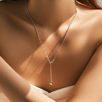 Sterling Silver Y Heart Pendant Necklace