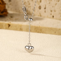 Sterling Silver Y Heart Pendant Necklace