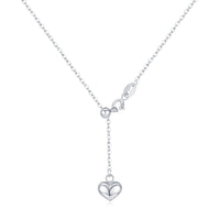 Sterling Silver Y Heart Pendant Necklace
