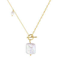 Sterling Silver Natural Freshwater Baroque Pearl Necklace