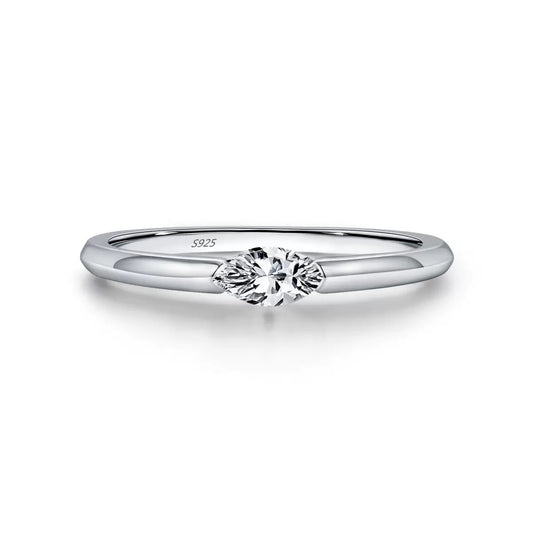 Sterling Silver Marquise Solitaire Ring