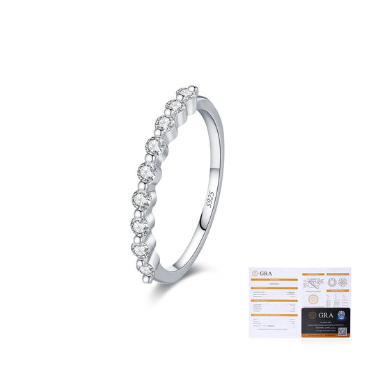 Moissanite Starlight Stackable Ring in Sterling Silver