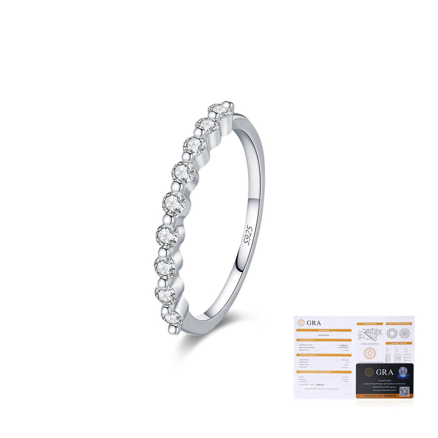 Moissanite Starlight Stackable Ring in Sterling Silver