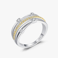 Sterling Silver Multi Layered Shimmer Ring