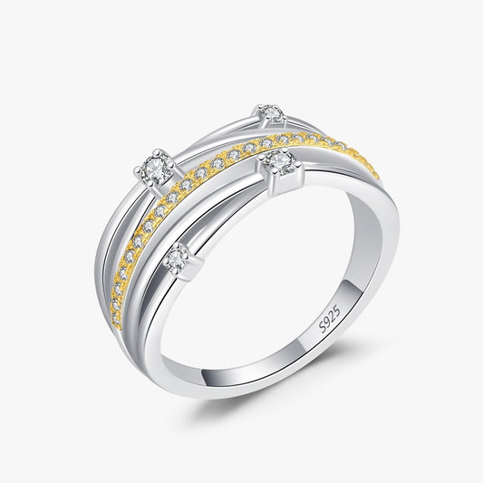 Sterling Silver Multi Layered Shimmer Ring