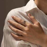 Sterling Silver Multi Layered Shimmer Ring