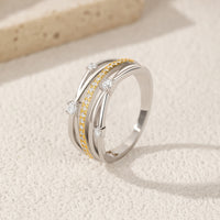 Sterling Silver Multi Layered Shimmer Ring