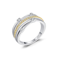 Sterling Silver Multi Layered Shimmer Ring