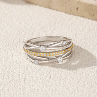 Sterling Silver Multi Layered Shimmer Ring