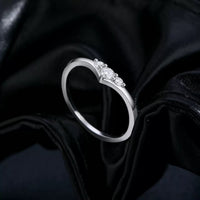 Moissanite Wedding Band Ring in Sterling Silver