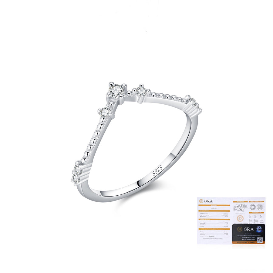 Moissanite Stackable Ring in Sterling Silver
