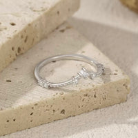 Moissanite Stackable Ring in Sterling Silver