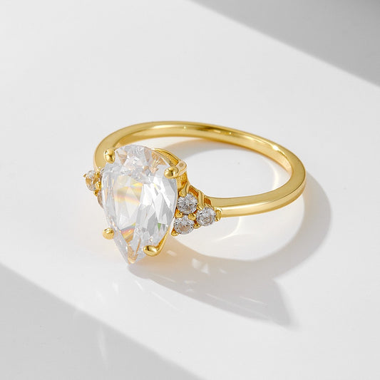 Sterling Silver Pear Cut Ring