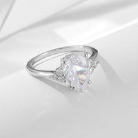 Sterling Silver Pear Cut Ring