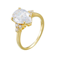 Sterling Silver Pear Cut Ring