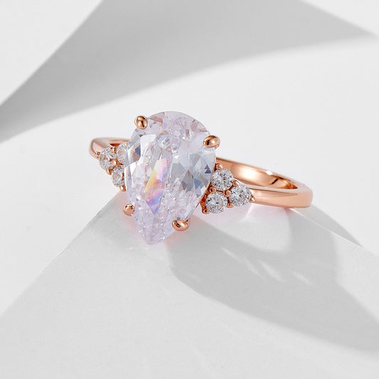 Sterling Silver Pear Cut Ring