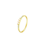 Sterling Silver Opal & Cubic Zirconia Gleam Ring