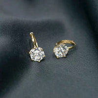 Sterling Silver Cubic Zirconia Solitaire Earrings