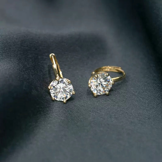 Sterling Silver Cubic Zirconia Solitaire Earrings