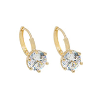Sterling Silver Cubic Zirconia Solitaire Earrings