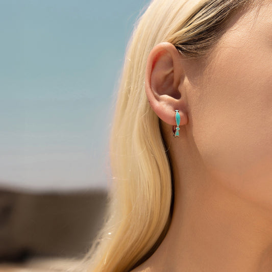 Sterling Silver Summer Enamel Earrings