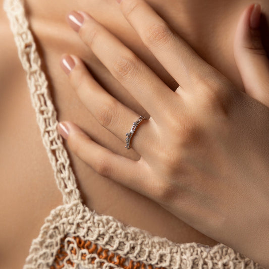 Sterling Silver Cubic Zirconia Dew Ring