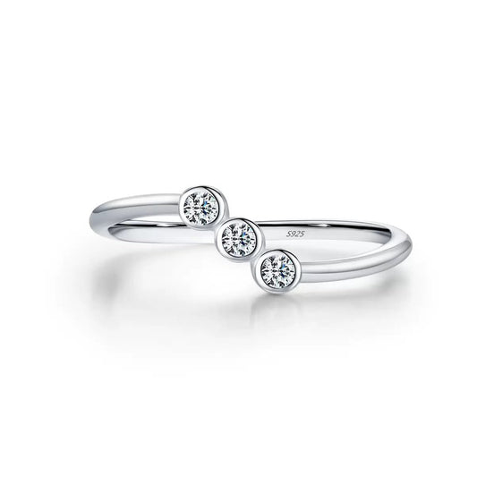Asymmetric Moissanite Fashion Ring in D Color VVS1 | Vivianne Rae