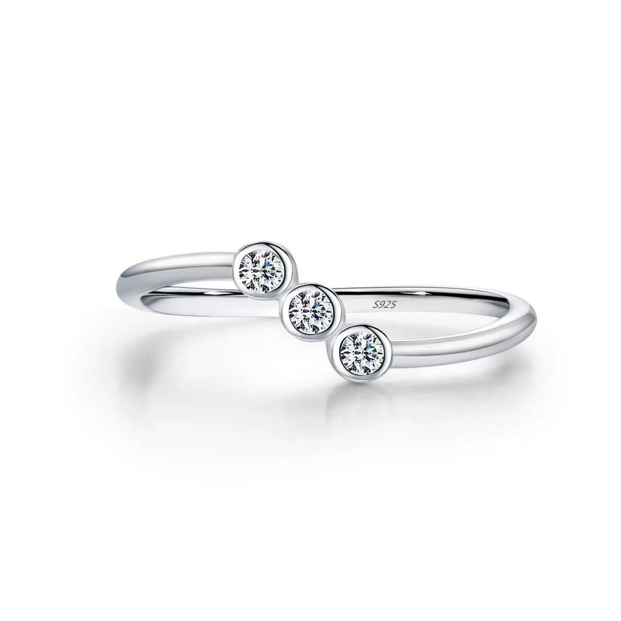Asymmetric Moissanite Fashion Ring in D Color VVS1 | Vivianne Rae