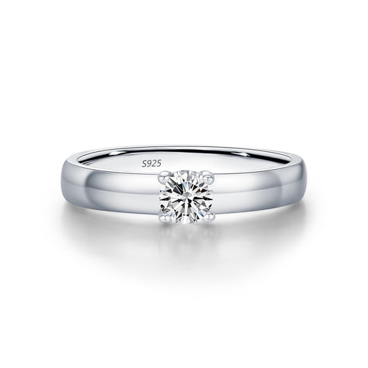Moissanite Solitaire Ring in S925 Sterling Silver