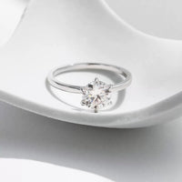 Moissanite Solitaire Engagement Ring - 1 Carat