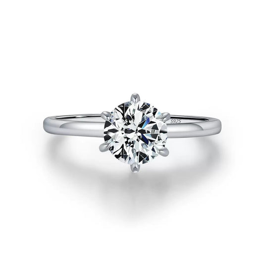 Moissanite Solitaire Engagement Ring - 1 Carat