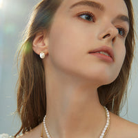 Sterling Silver Natural Baroque Pearl Earrings