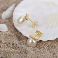 Sterling Silver Natural Baroque Pearl Earrings