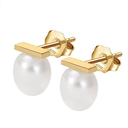 Sterling Silver Natural Baroque Pearl Earrings