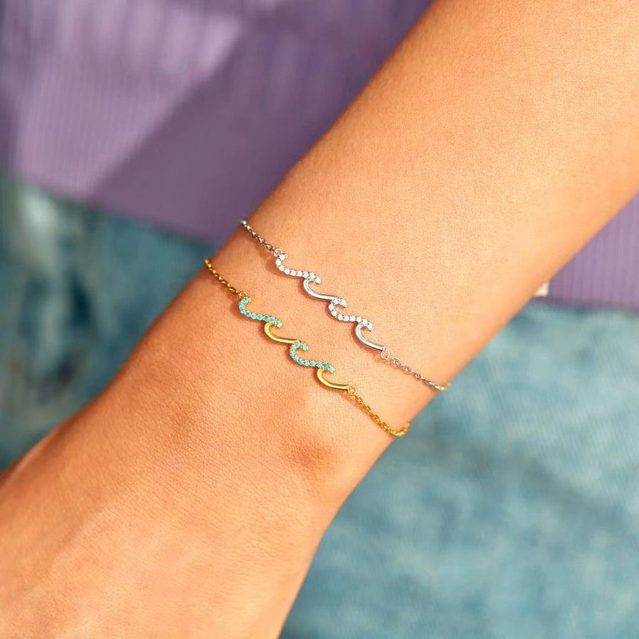 Sterling Silver Ocean Waves Bracelet