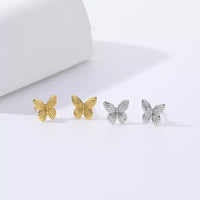 Sterling Silver Butterfly Stud Earrings