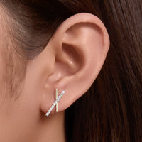Sterling Silver X Shaped Earrings