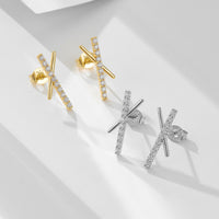 Sterling Silver X Shaped Earrings